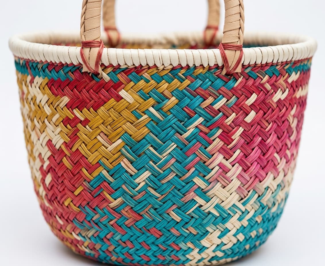 Panier tissé coloré artisanal malgache